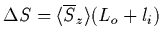 $\Delta S =
\langle \overline{S}_z\rangle (L_o + l_i)$