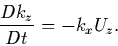 \begin{displaymath}\frac{Dk_z}{Dt}=-k_xU_z.
\end{displaymath}